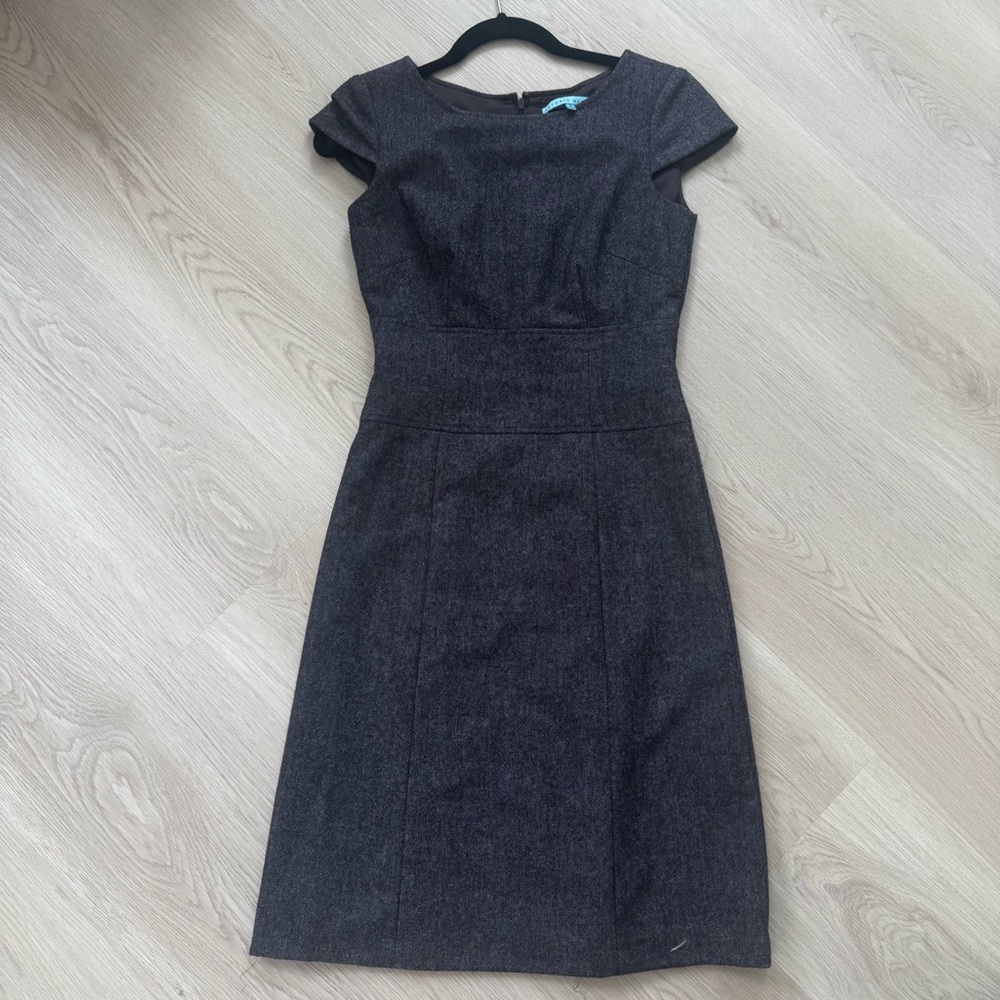ANTONIO MELANI Charcoal Cap Sleeve Midi Dress